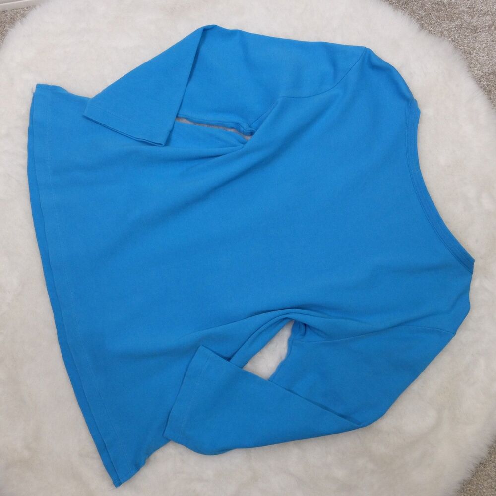 Westbound Blue Button Shoulders Top Size Medium - Picture 6 of 6